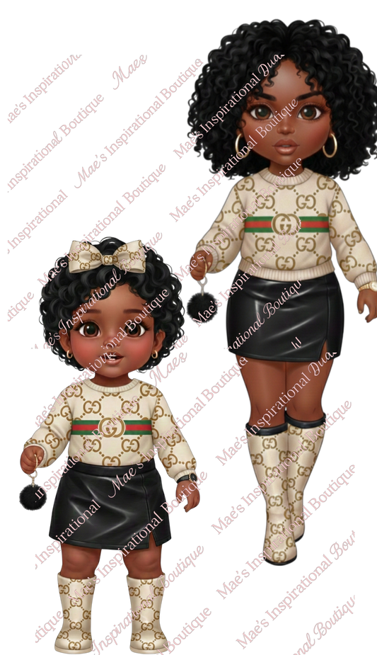 Sister & Little Sister Doll PNG Collection