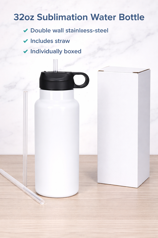 32oz Sublimation Tumbler with Sports Lid| Sports Bottle Sublimation Tumbler| Sublimation Water Bottle
