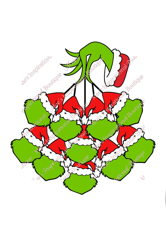 Grinch Ornament SVG Bundle | Red Christmas Ornaments | Family Shirt & Decor Designs (Digital Download)