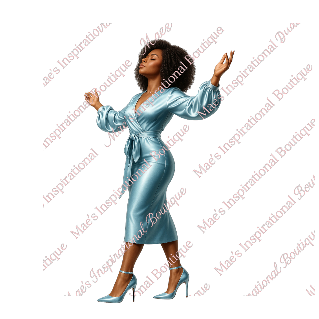 Elegant Satin Dress Collection – Digital Art Print | Mae’s Inspirational Boutique