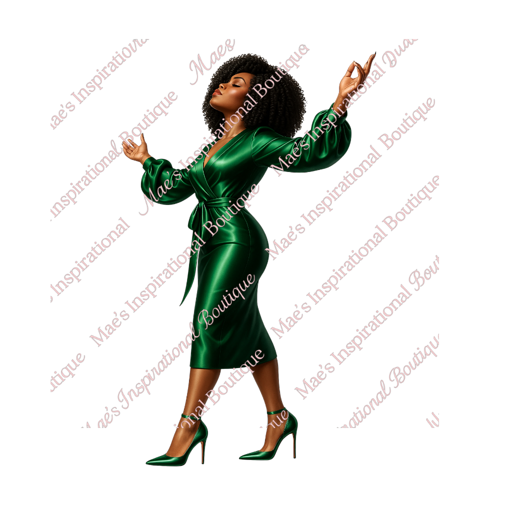 Luxury Satin Dress 10pc Collection – Elegant Digital Art by Mae’s Inspirational Boutique