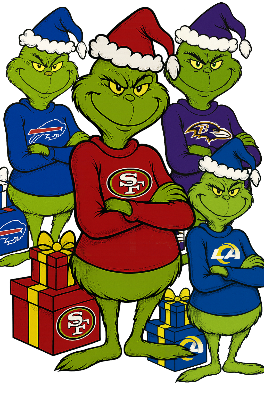 Football Grinchies Collection – DTF & Sublimation PNGs | Mae’s Inspirational Boutique