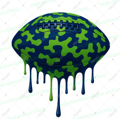 Seattle Seahawks Drip Camo Football-PNG