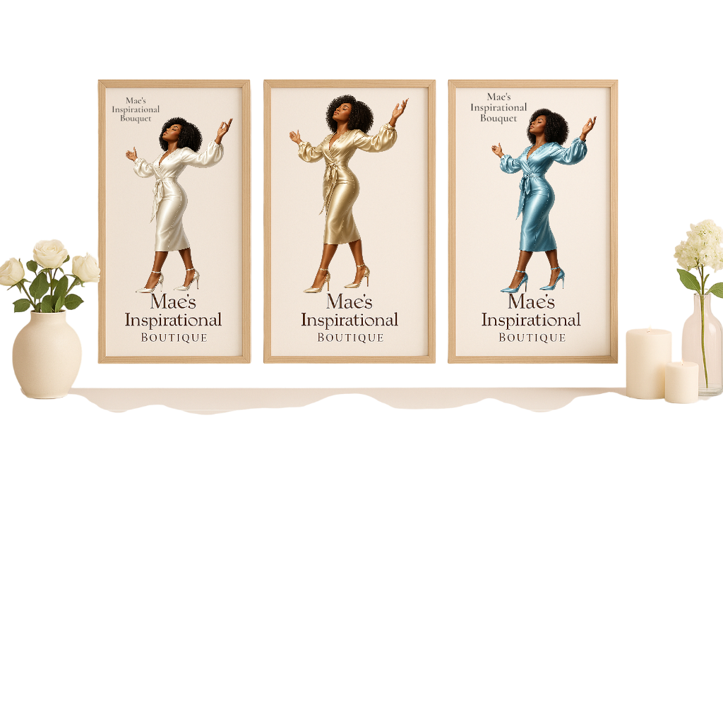 Elegant Satin Dress Collection – Digital Art Print | Mae’s Inspirational Boutique